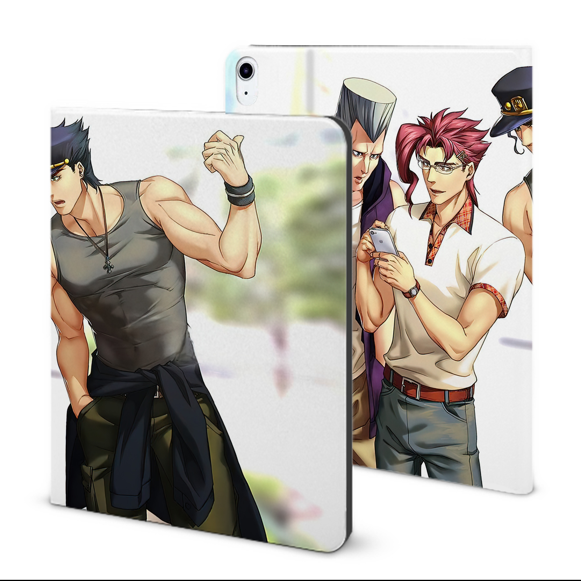 （画像用） ジョジョの奇妙な冒険 JoJo's Bizarre Adventure IPad ケース ブック型 PUレザー TPU 耐衝撃 軽量 薄型 ペン収納なし 全面保護 IPad 各モデル対応